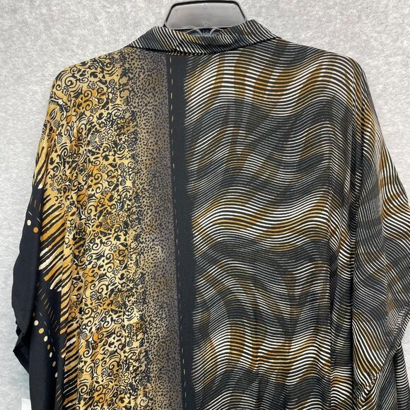 Carol Turner Artsy Top Womens One Size Flowy Poncho Kimono Oversized Animal Mob - Picture 8 of 14